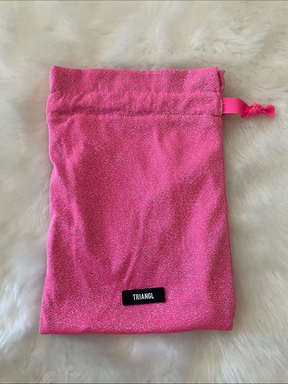 triangl swimwear Pink Shimmer Drawstring Cosmetic Bag